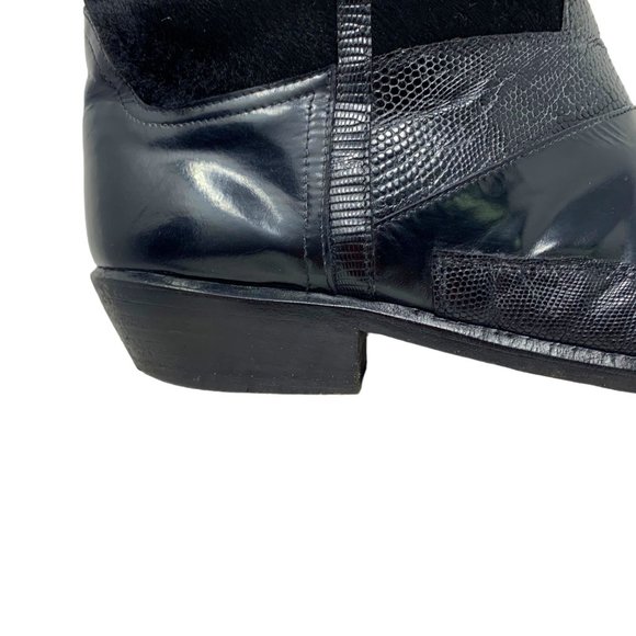 R Martegani Handmade‎ Leather Lizard and Calves Hair Midcalf Boot main image 11